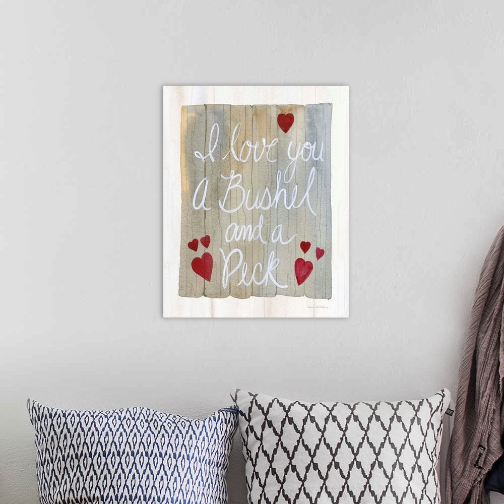 A bohemian room featuring Rustic Valentine Bushel and a Peck