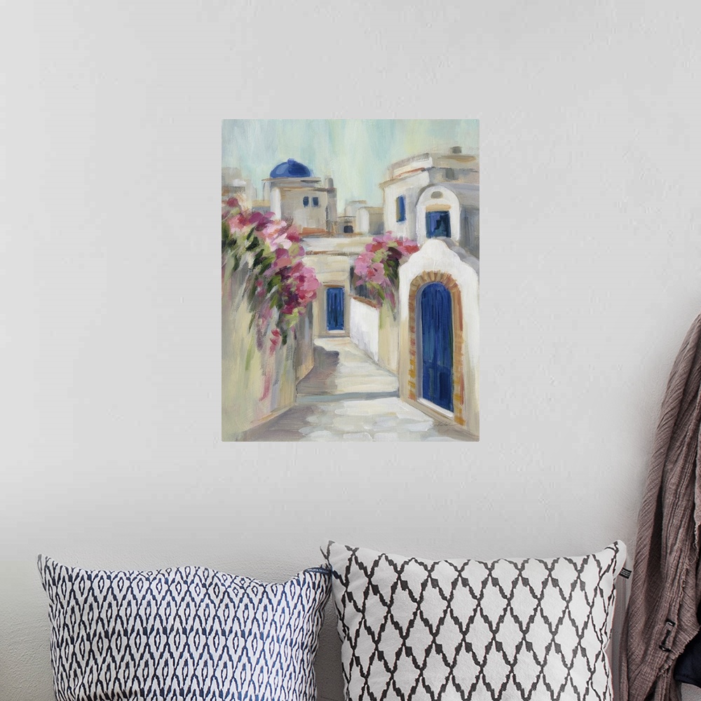 A bohemian room featuring Santorini Street I