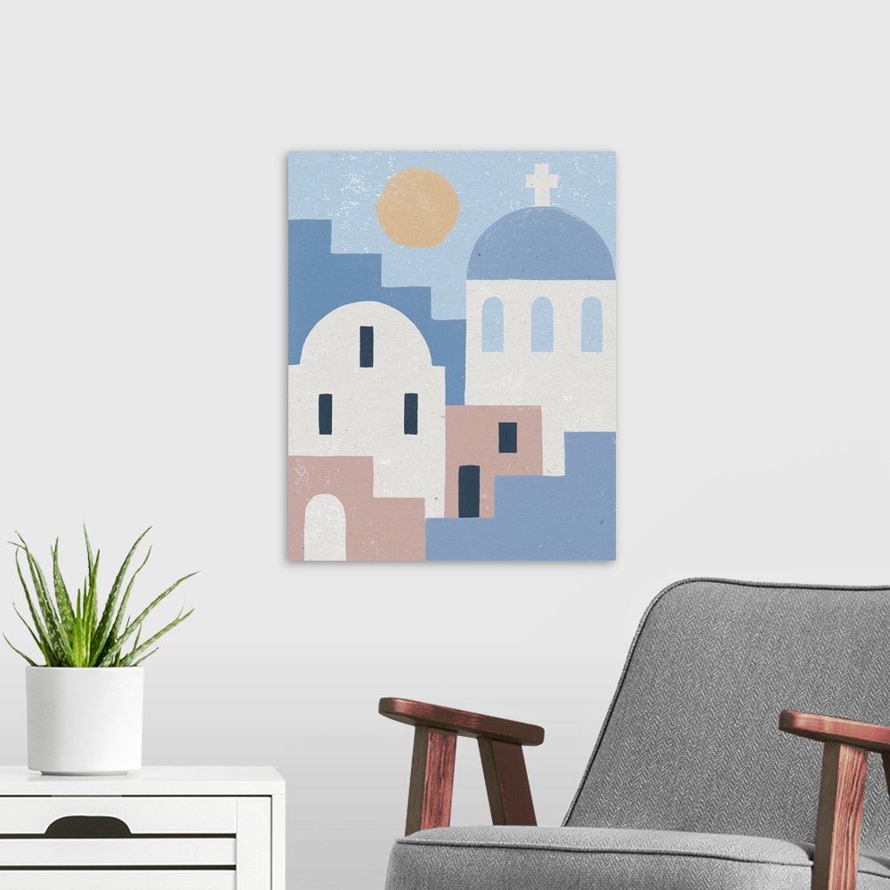 A modern room featuring Santorini Summer I