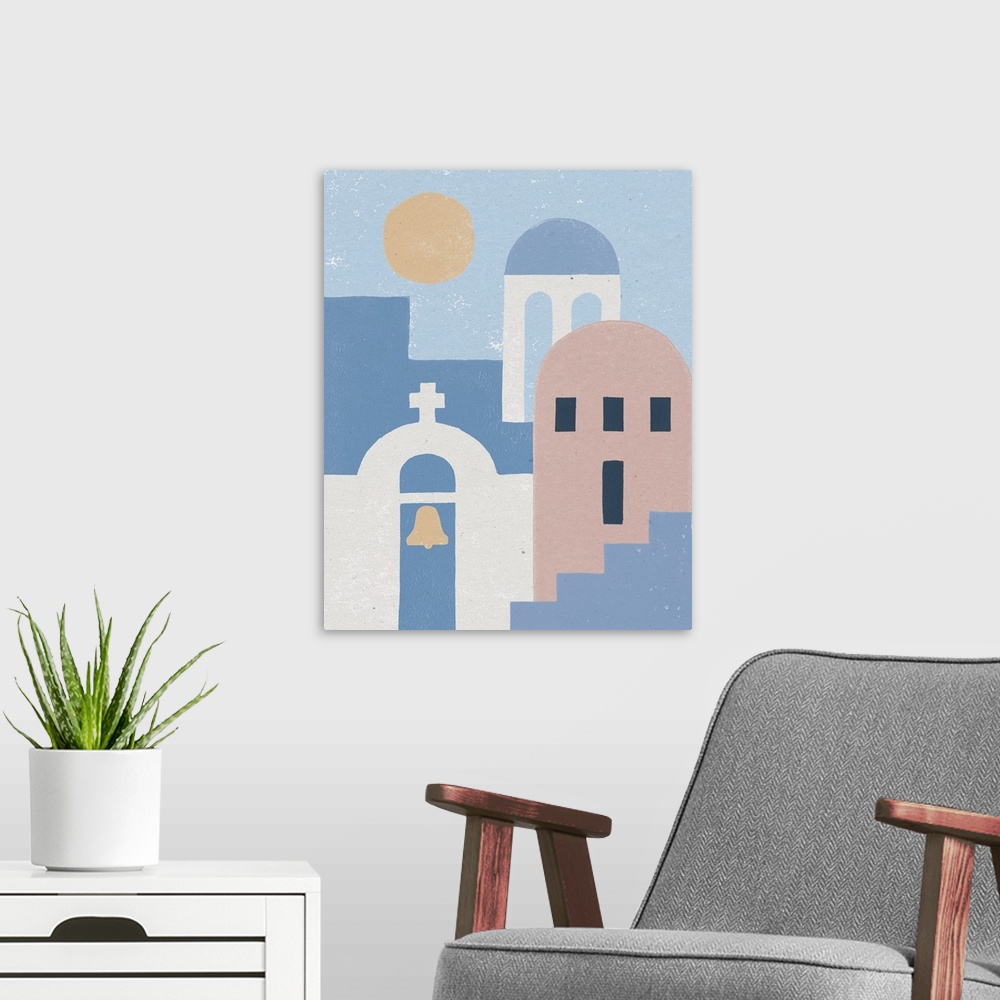 A modern room featuring Santorini Summer II