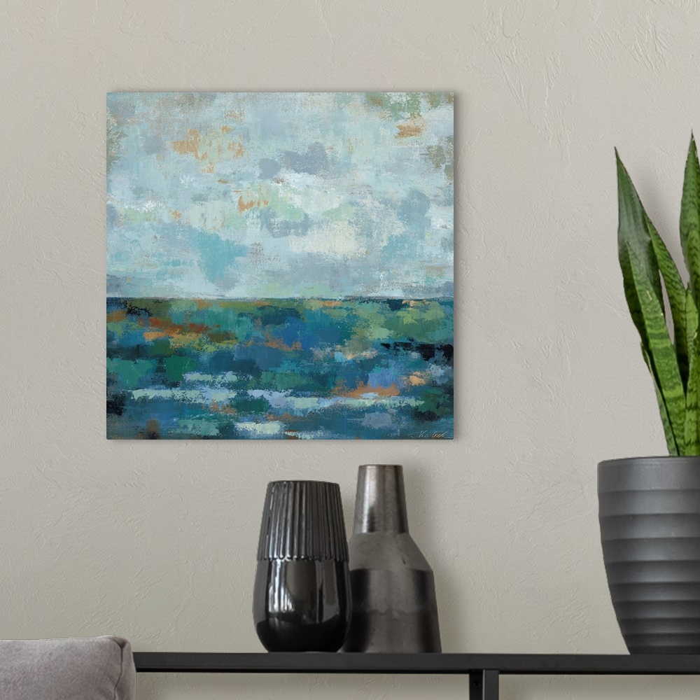 A modern room featuring Seascape Sketches II