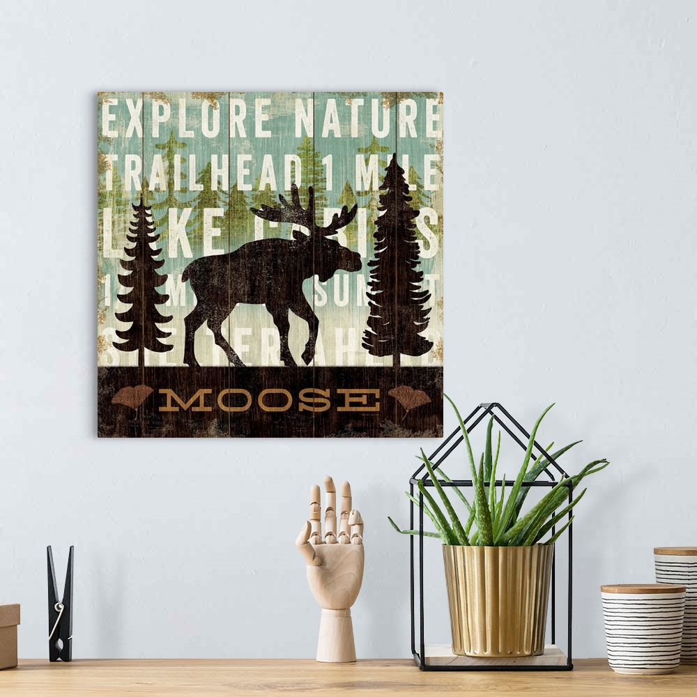 A bohemian room featuring Simple Living Moose