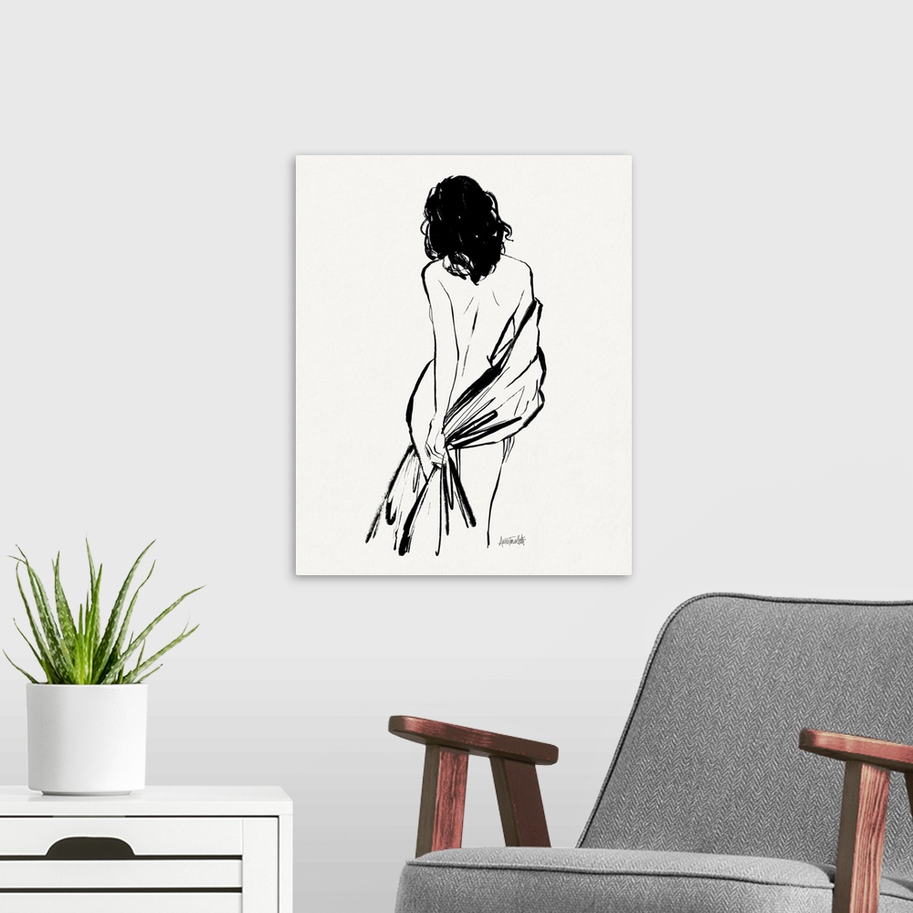 A modern room featuring Sketched Nudes I