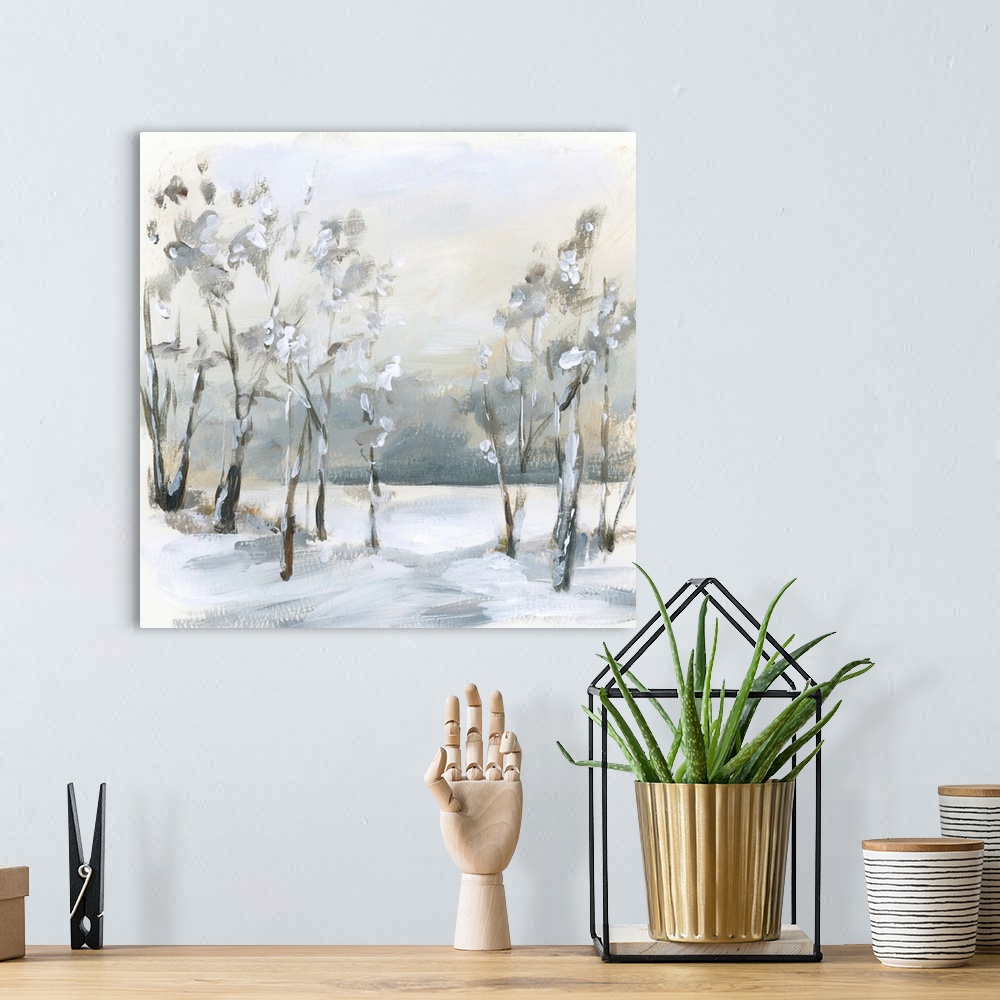 A bohemian room featuring Snowy Winter Trees