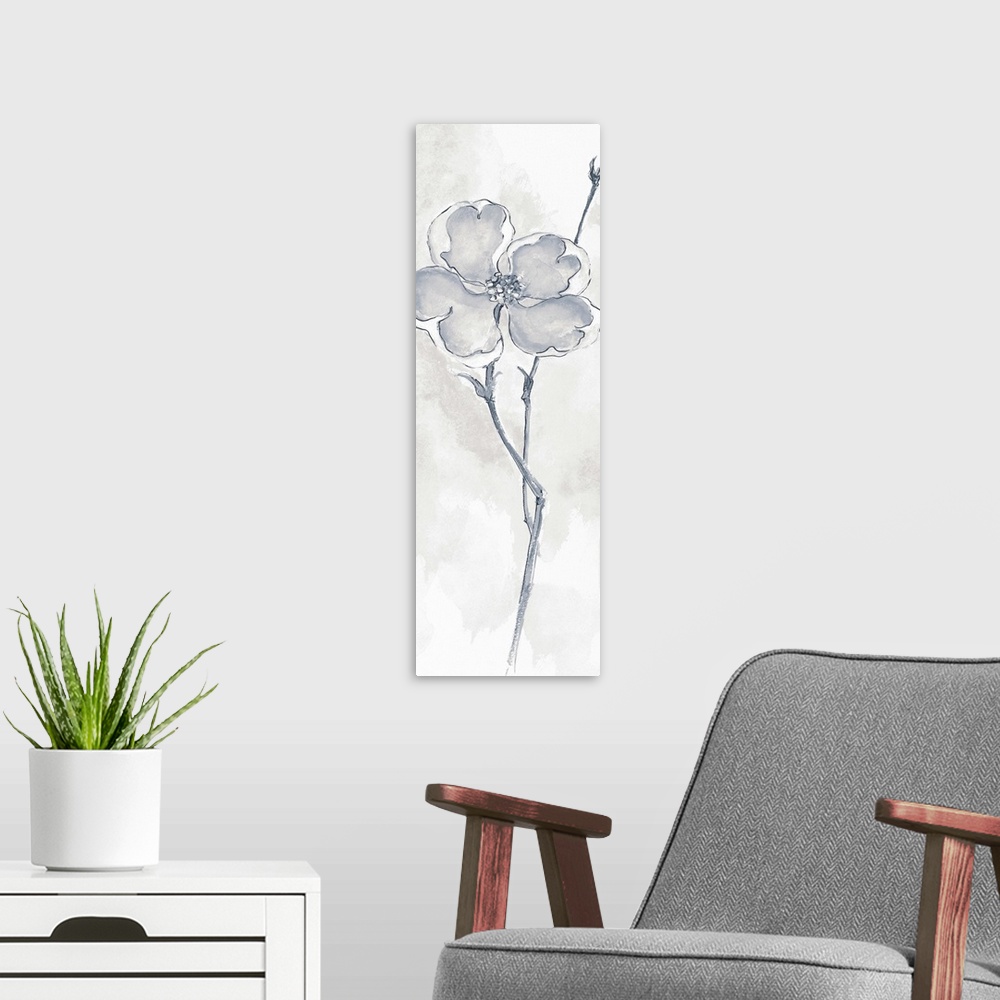 A modern room featuring Solitary Dogwood II Gray