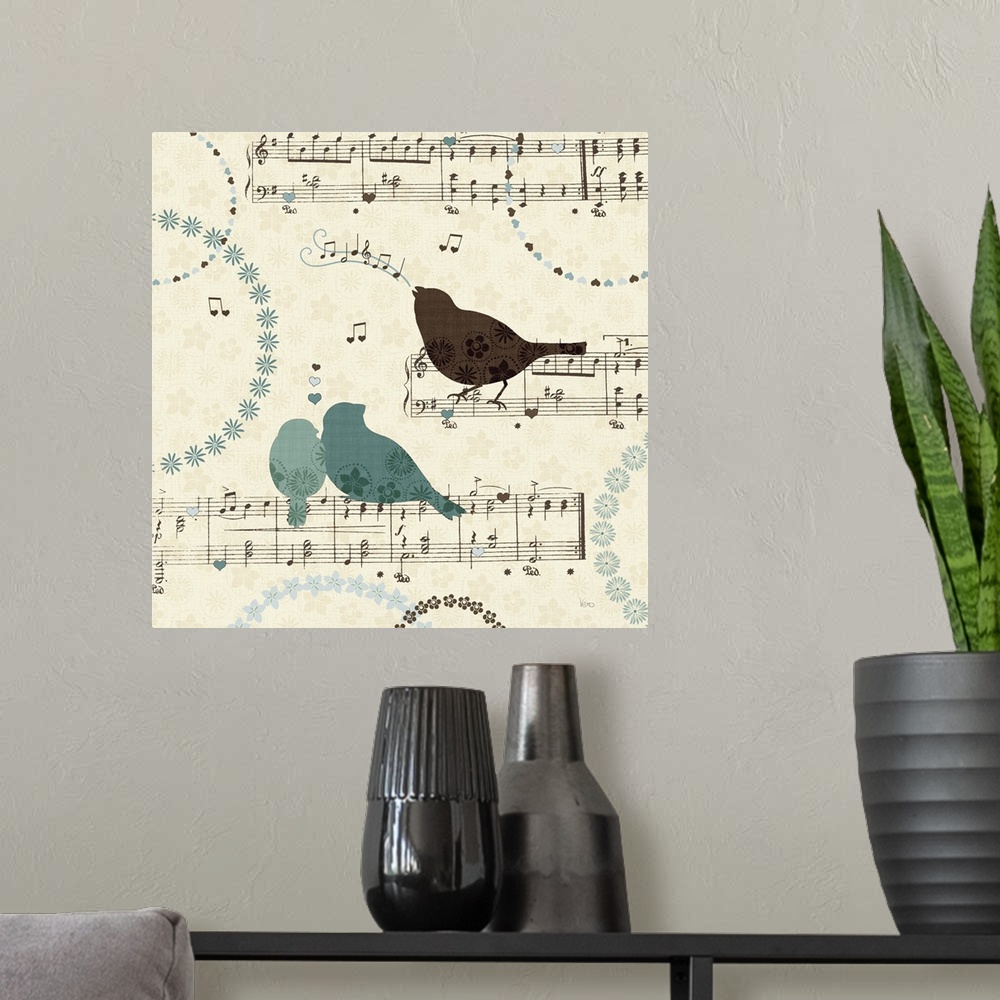 A modern room featuring Song Birds II