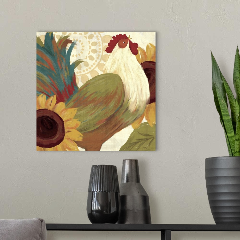 A modern room featuring Spice Roosters I