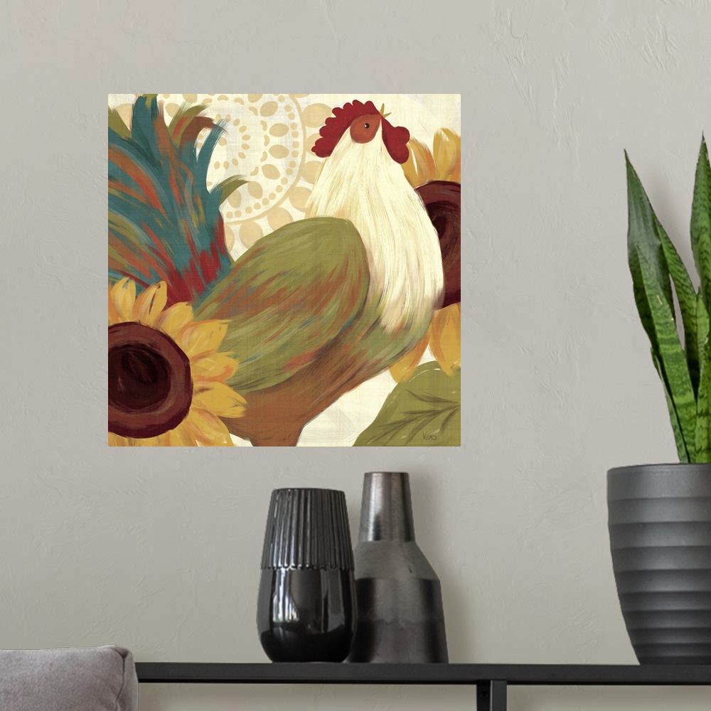 A modern room featuring Spice Roosters I