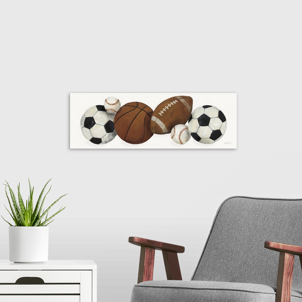A modern room featuring Sports Border I White