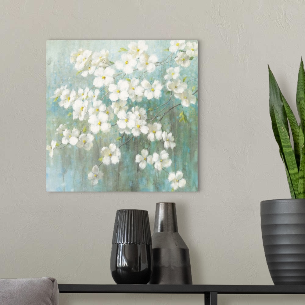 A modern room featuring Spring Dream I Abstract