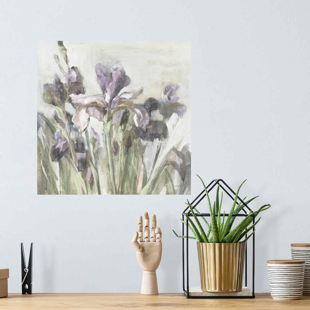 A bohemian room featuring Spring Iris I Purple