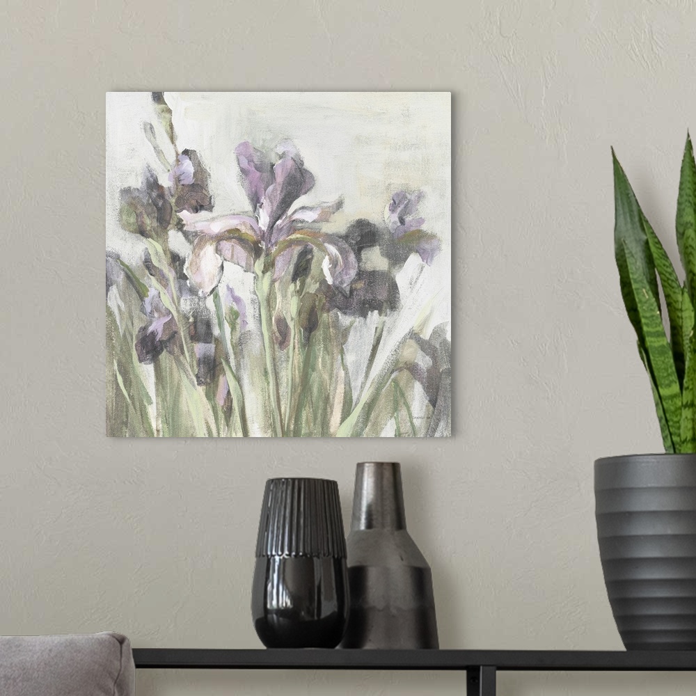 A modern room featuring Spring Iris I Purple