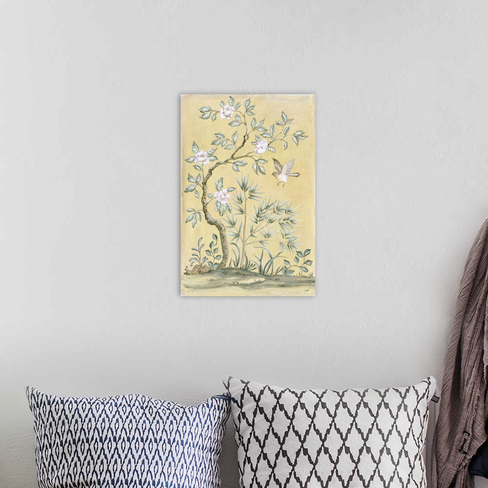 A bohemian room featuring Spring Mural II