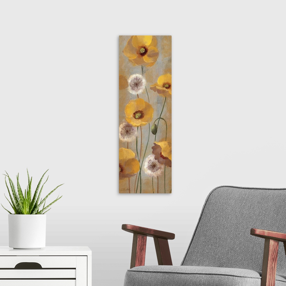 A modern room featuring Spring Poppies I
