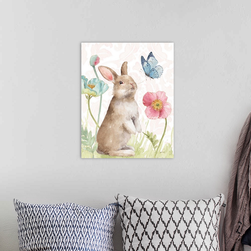 A bohemian room featuring Spring Softies Bunnies  II Pink