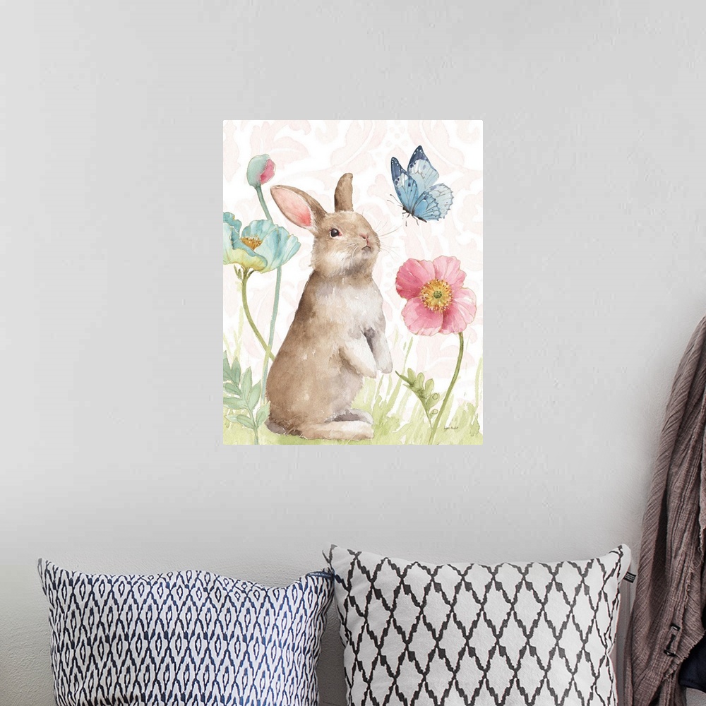 A bohemian room featuring Spring Softies Bunnies  II Pink