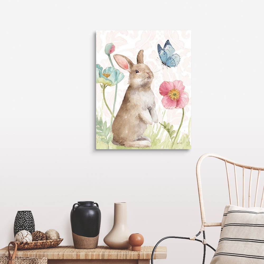 A farmhouse room featuring Spring Softies Bunnies  II Pink