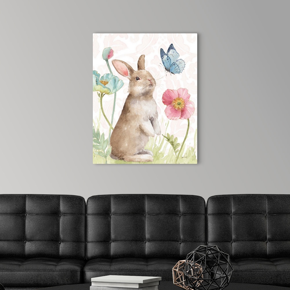 A modern room featuring Spring Softies Bunnies  II Pink
