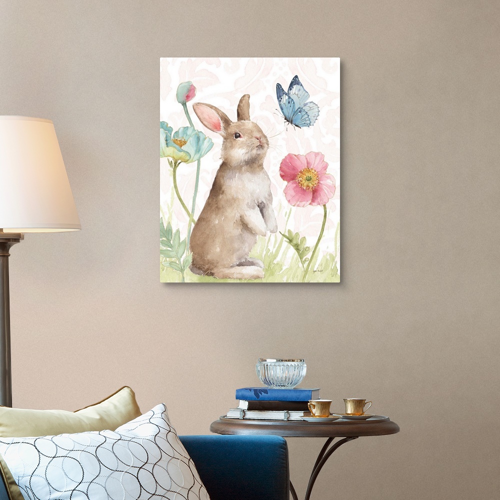 A traditional room featuring Spring Softies Bunnies  II Pink
