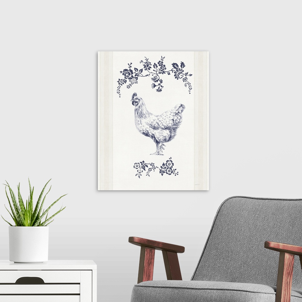 A modern room featuring Summer Chickens II