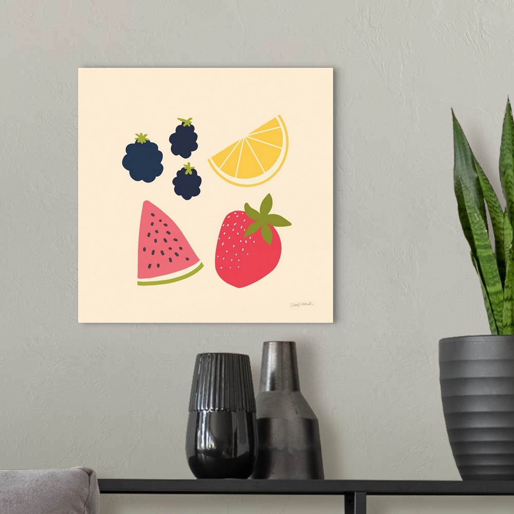 A modern room featuring Summer Fruits I