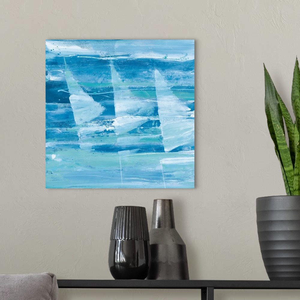A modern room featuring Summer Sail I Blue