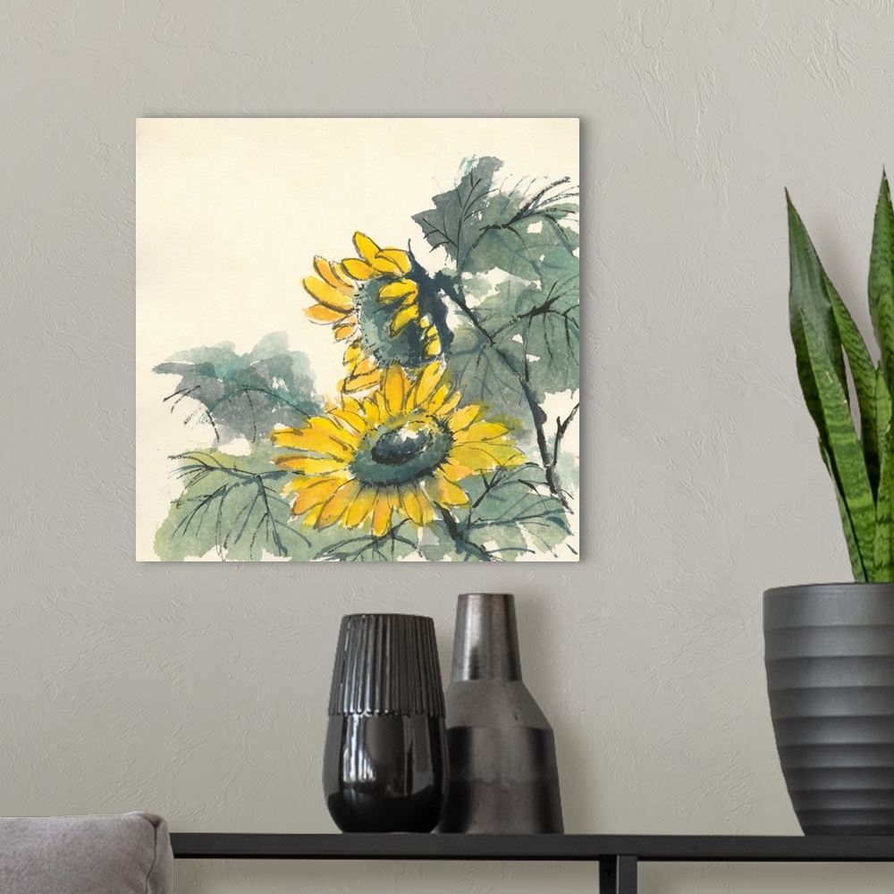 A modern room featuring Sunflower II