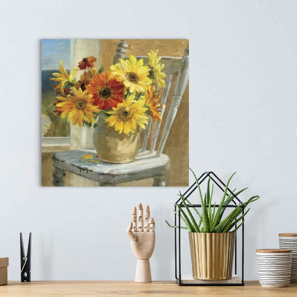 A bohemian room featuring Sunflowers by the Sea