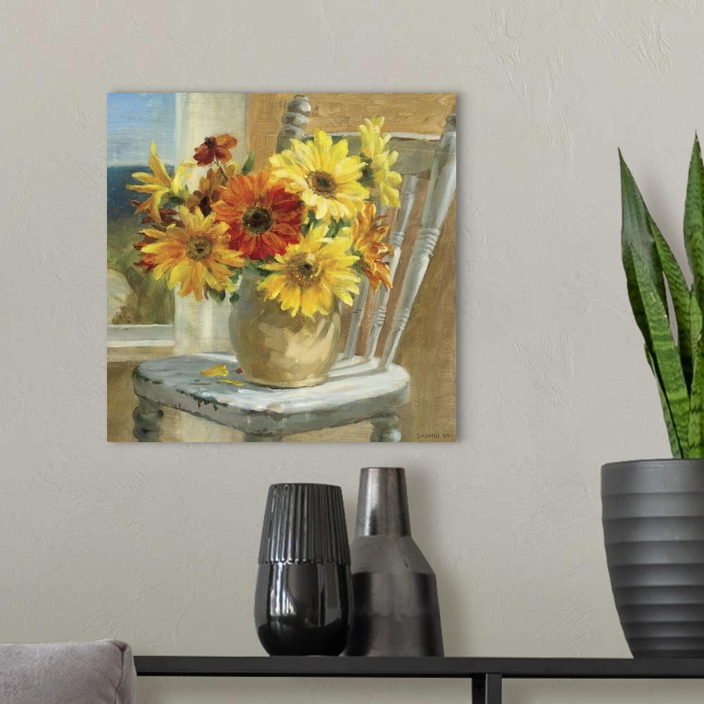 A modern room featuring Sunflowers by the Sea