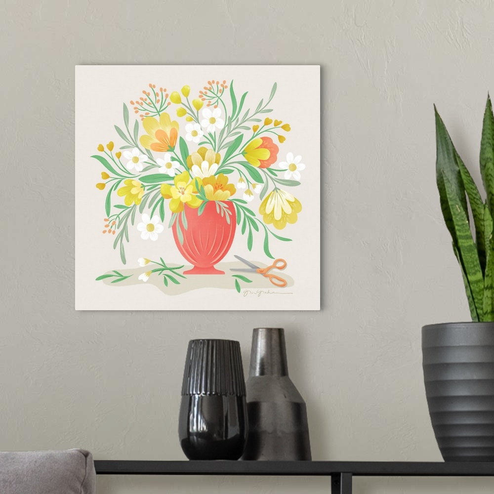 A modern room featuring Sunny Bouquet