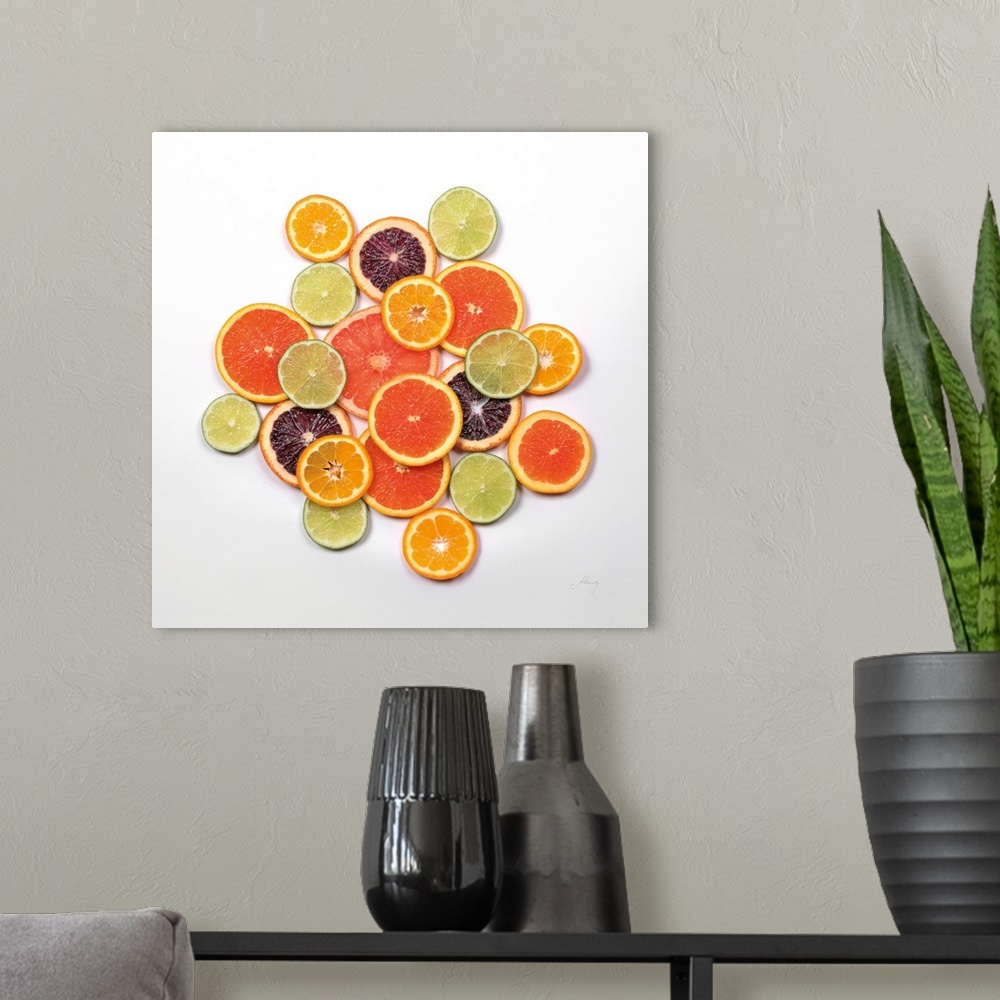 A modern room featuring Sunny Citrus I Crop