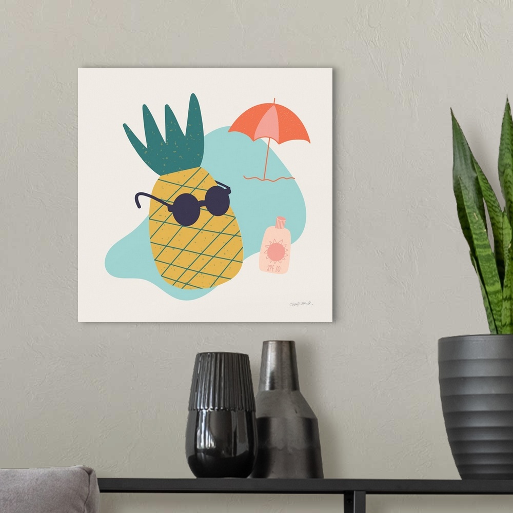 A modern room featuring Sunny Pineapple I