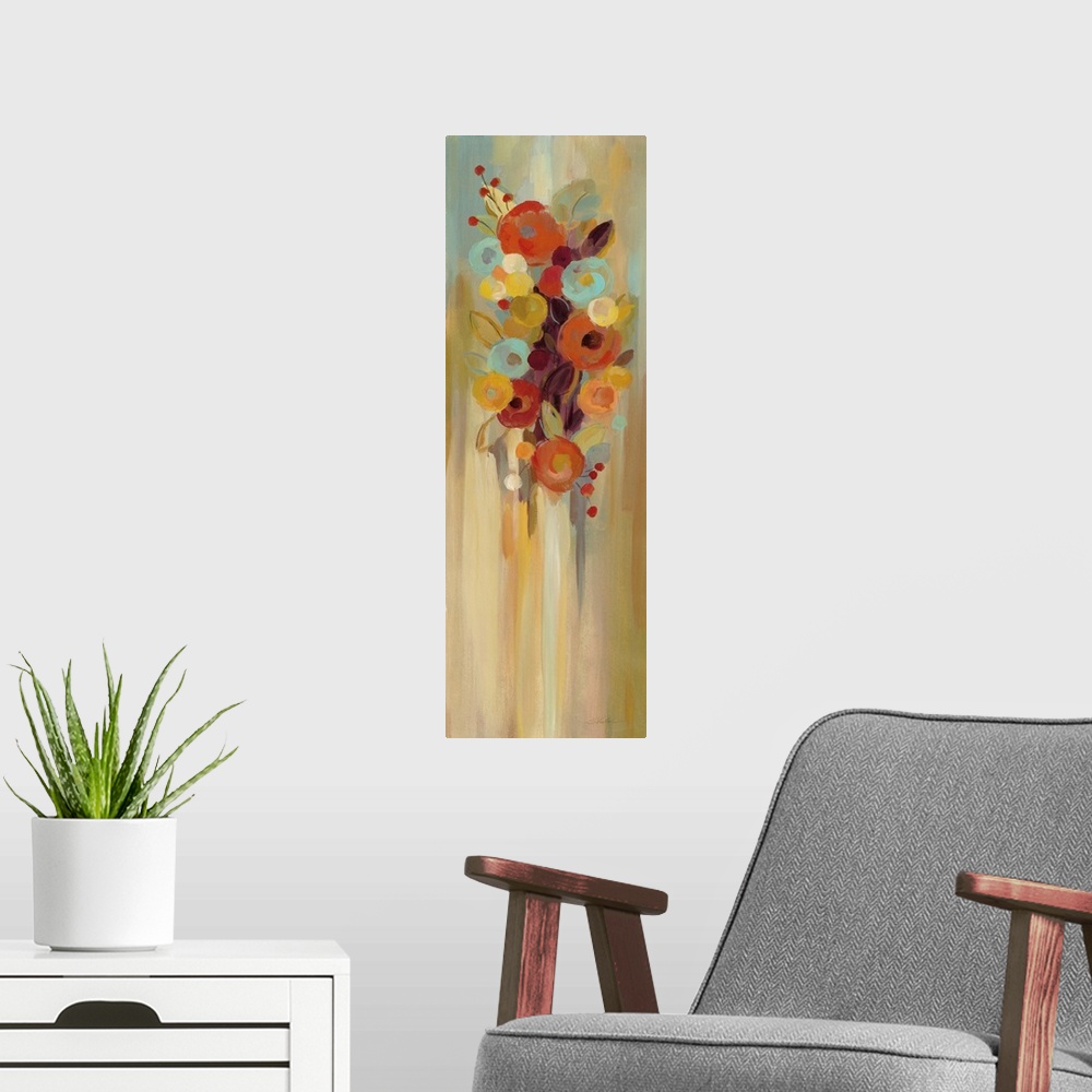 A modern room featuring Tall Autumn Flowers II