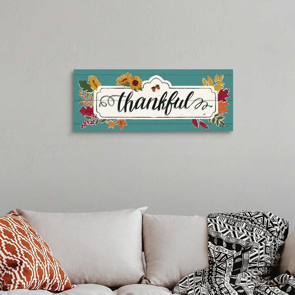 A bohemian room featuring Thankful IV Turquoise