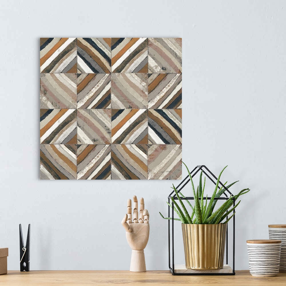A bohemian room featuring The Center II Abstract Warm