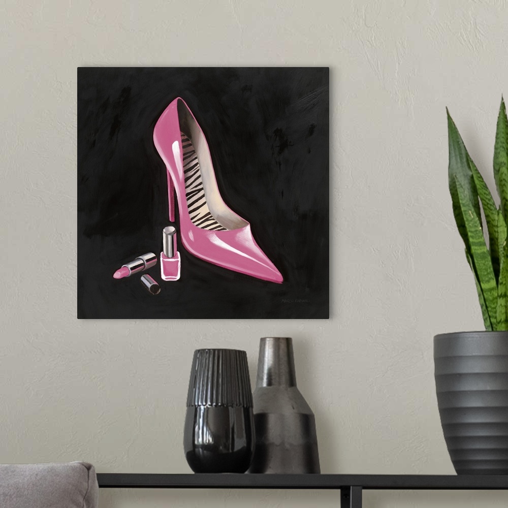 A modern room featuring The Pink Shoe I Crop