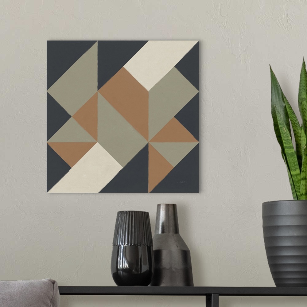 A modern room featuring Triangles I Highland