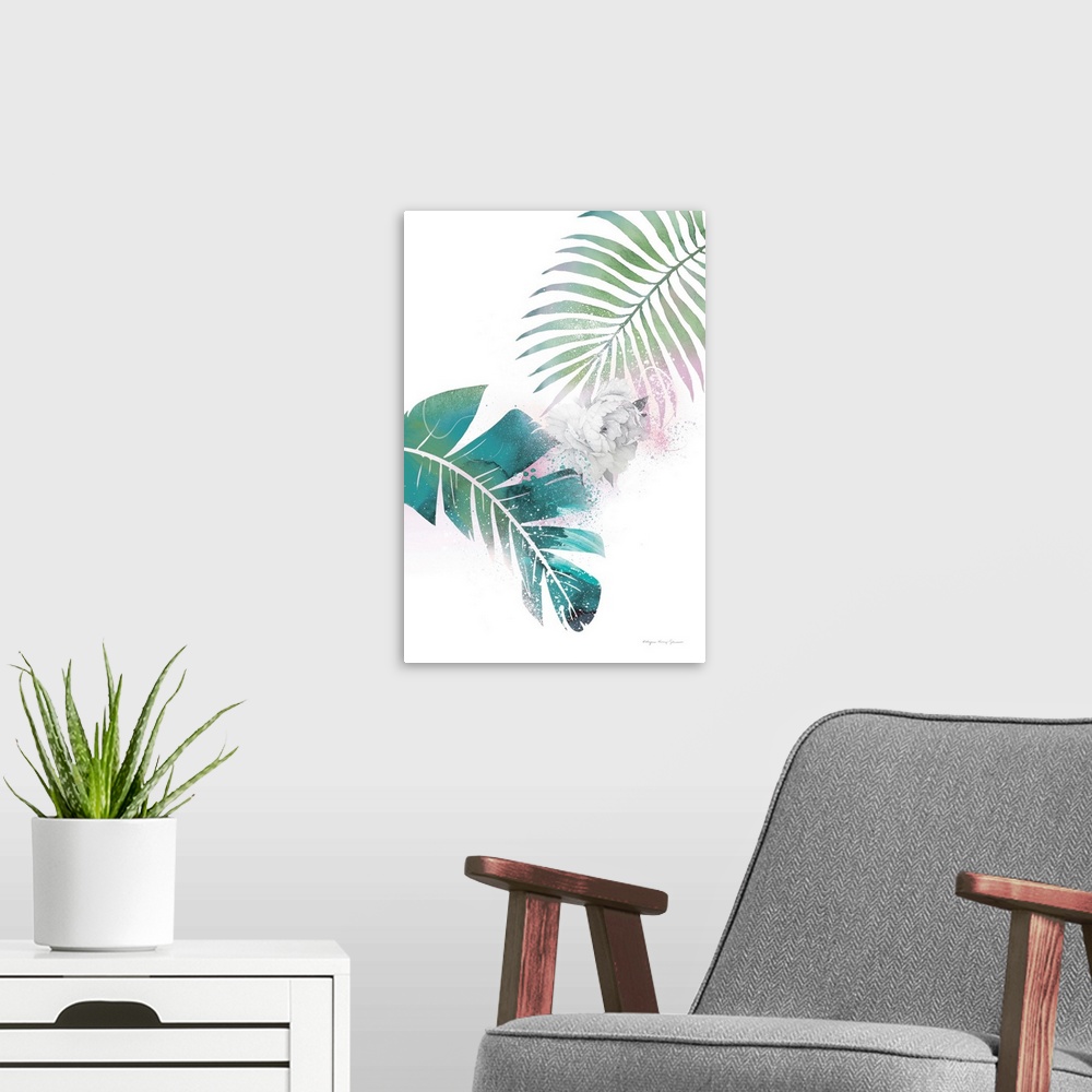 A modern room featuring Tropical Floral II