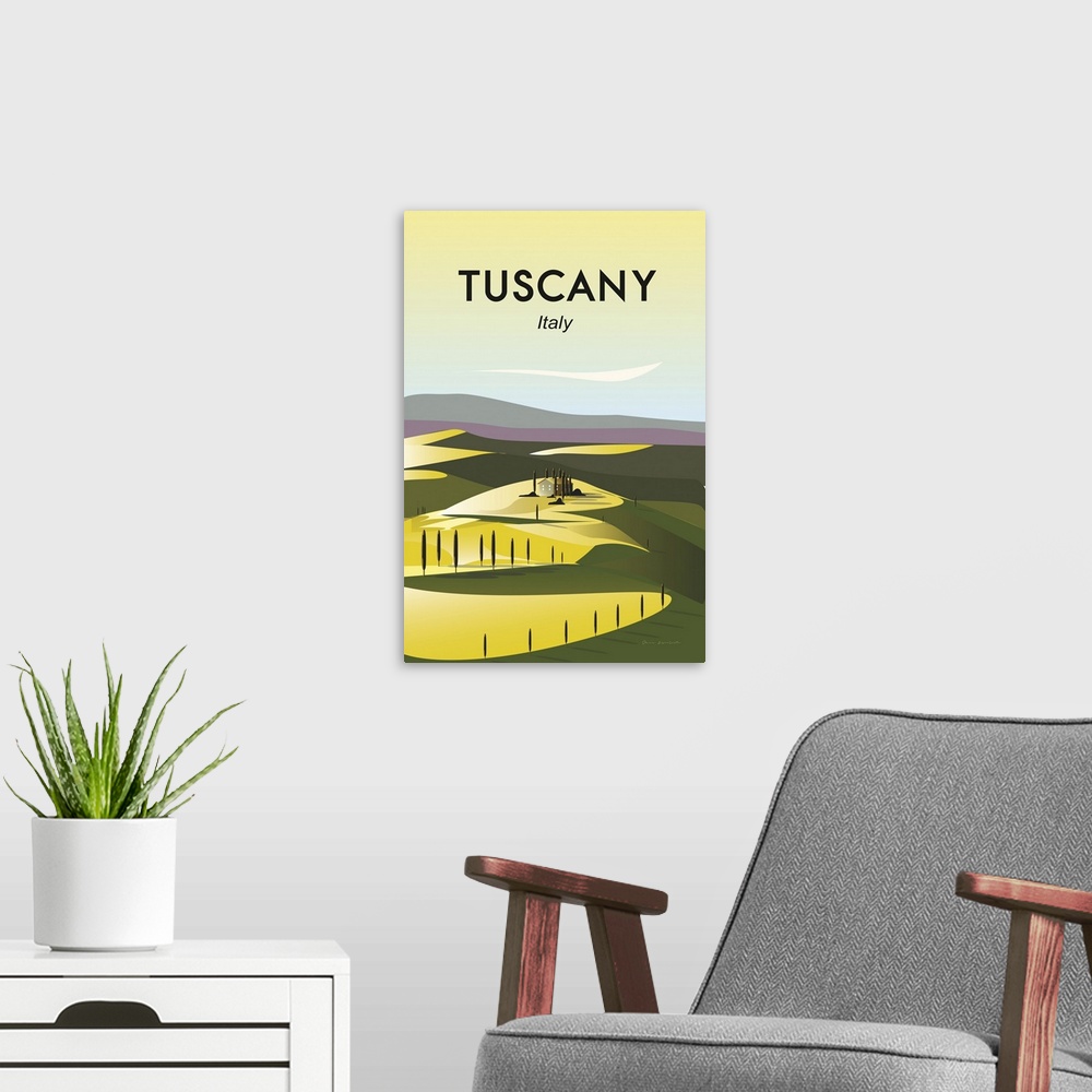 A modern room featuring Tuscany
