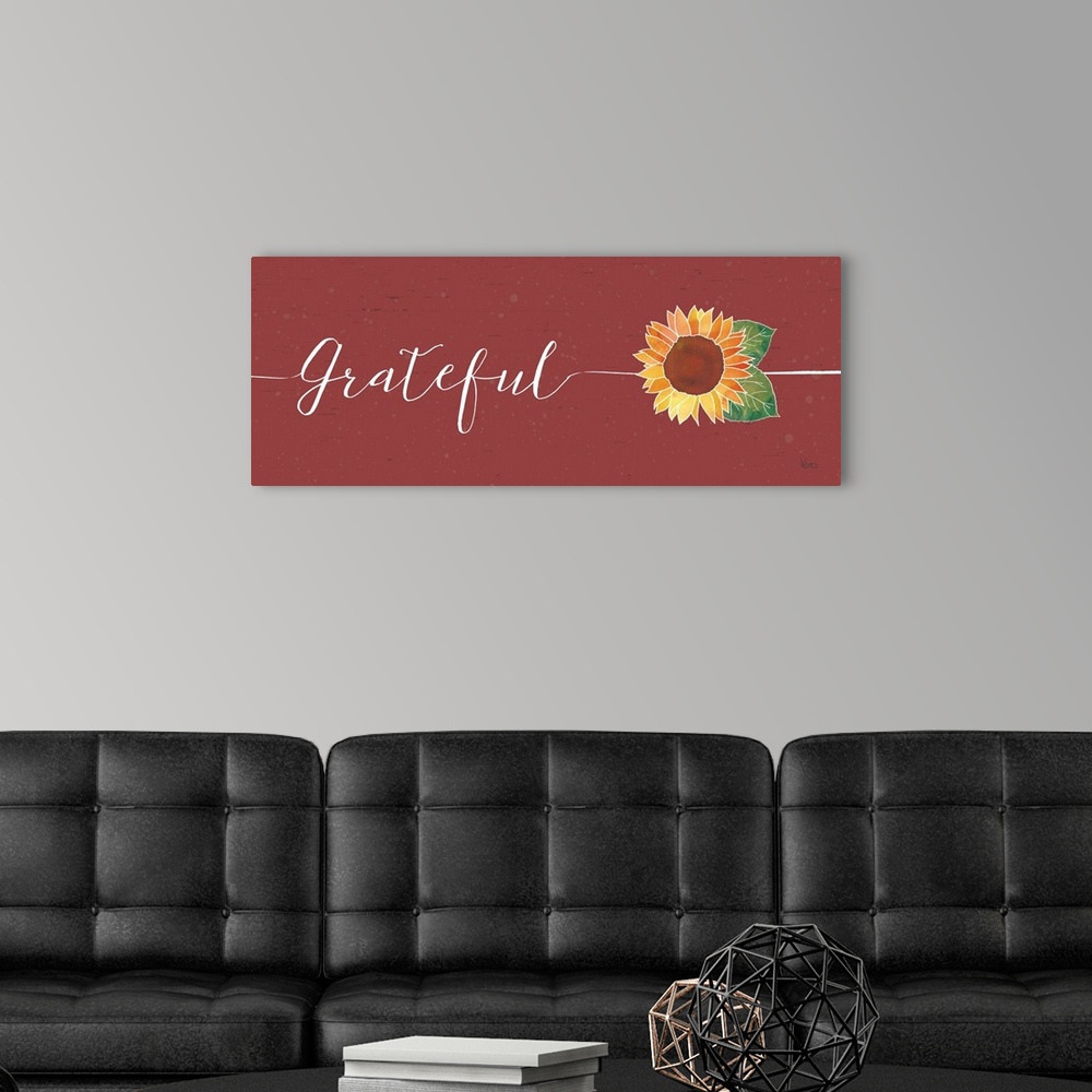A modern room featuring "Grateful"