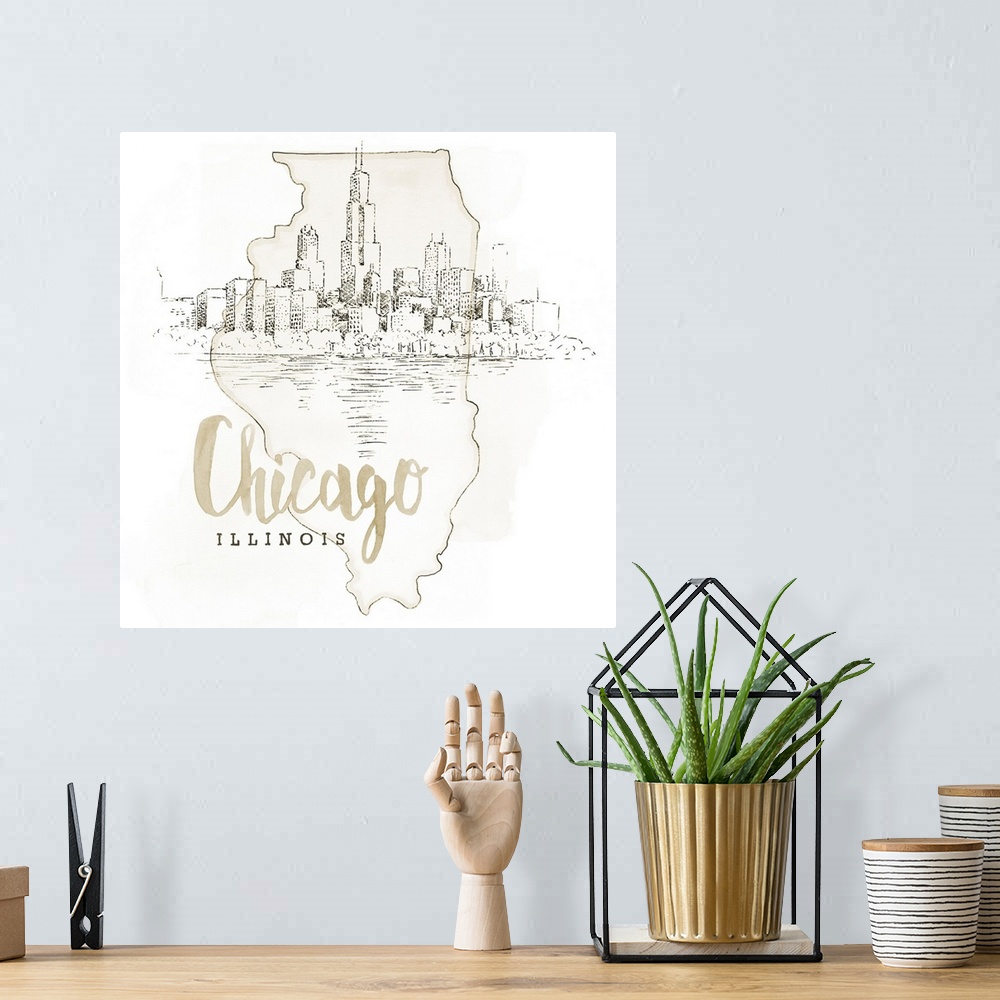 A bohemian room featuring US Cities VI
