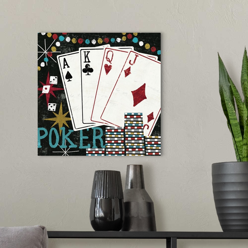 A modern room featuring Vegas Cards