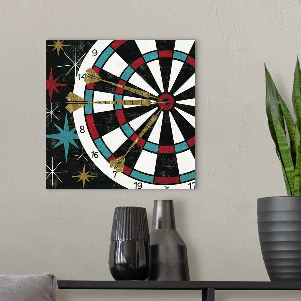 A modern room featuring Vegas Darts