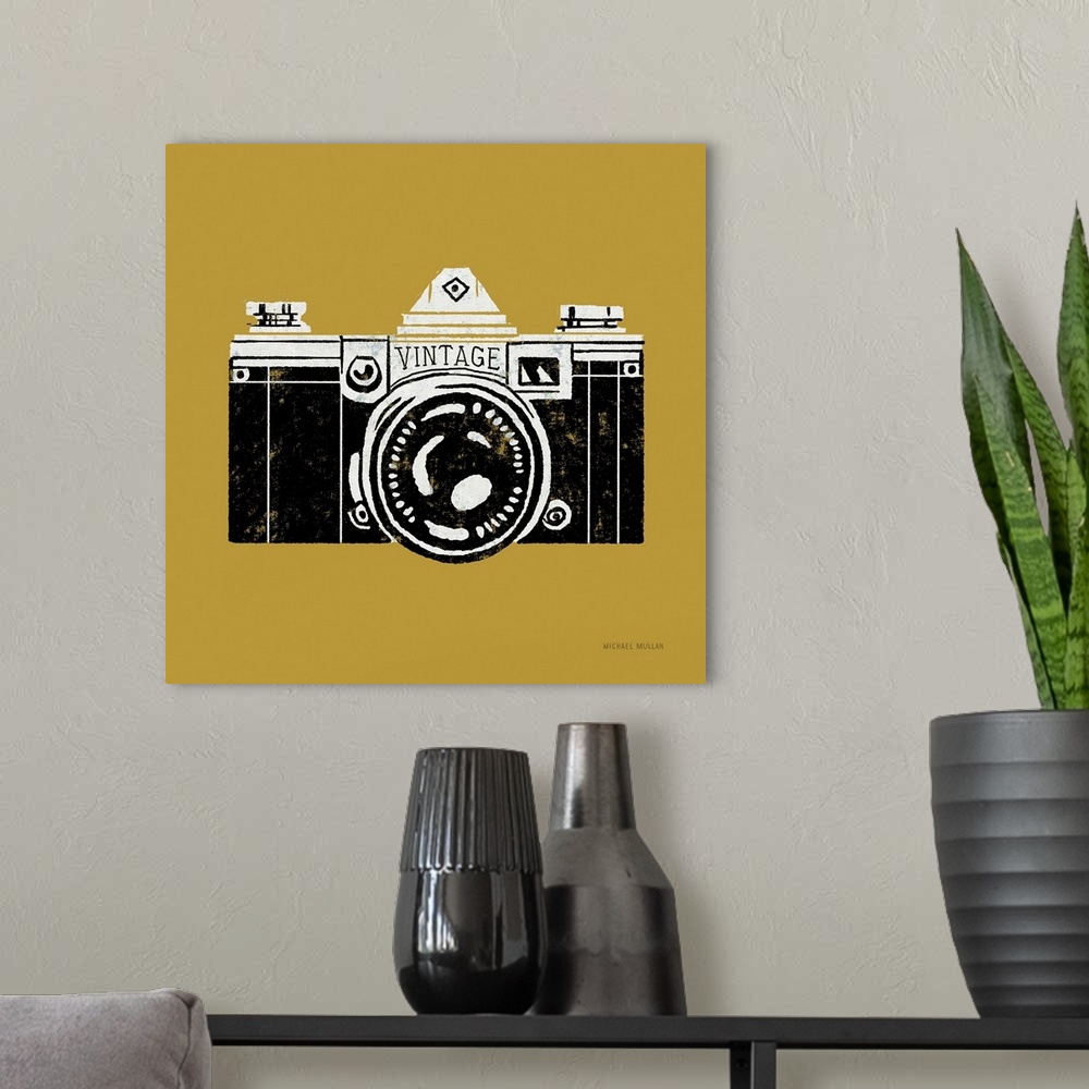 A modern room featuring Vintage Camera Yellow