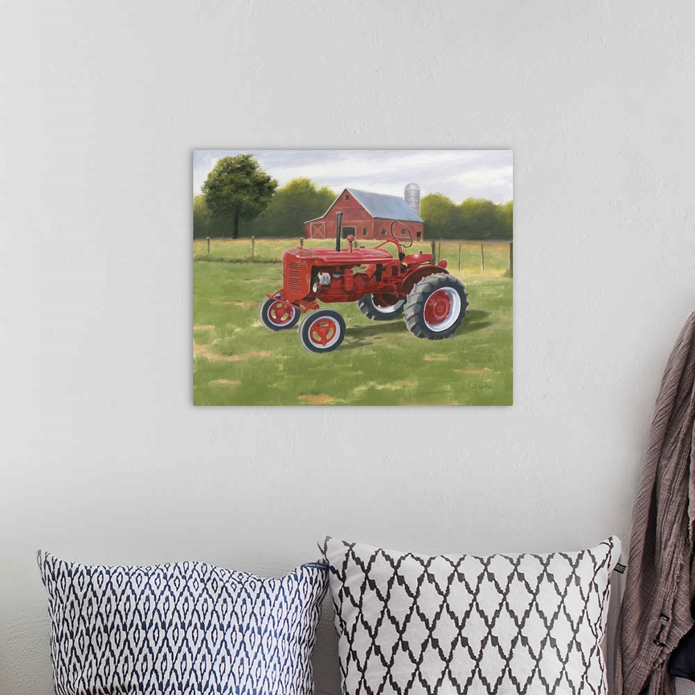 A bohemian room featuring Vintage Tractor