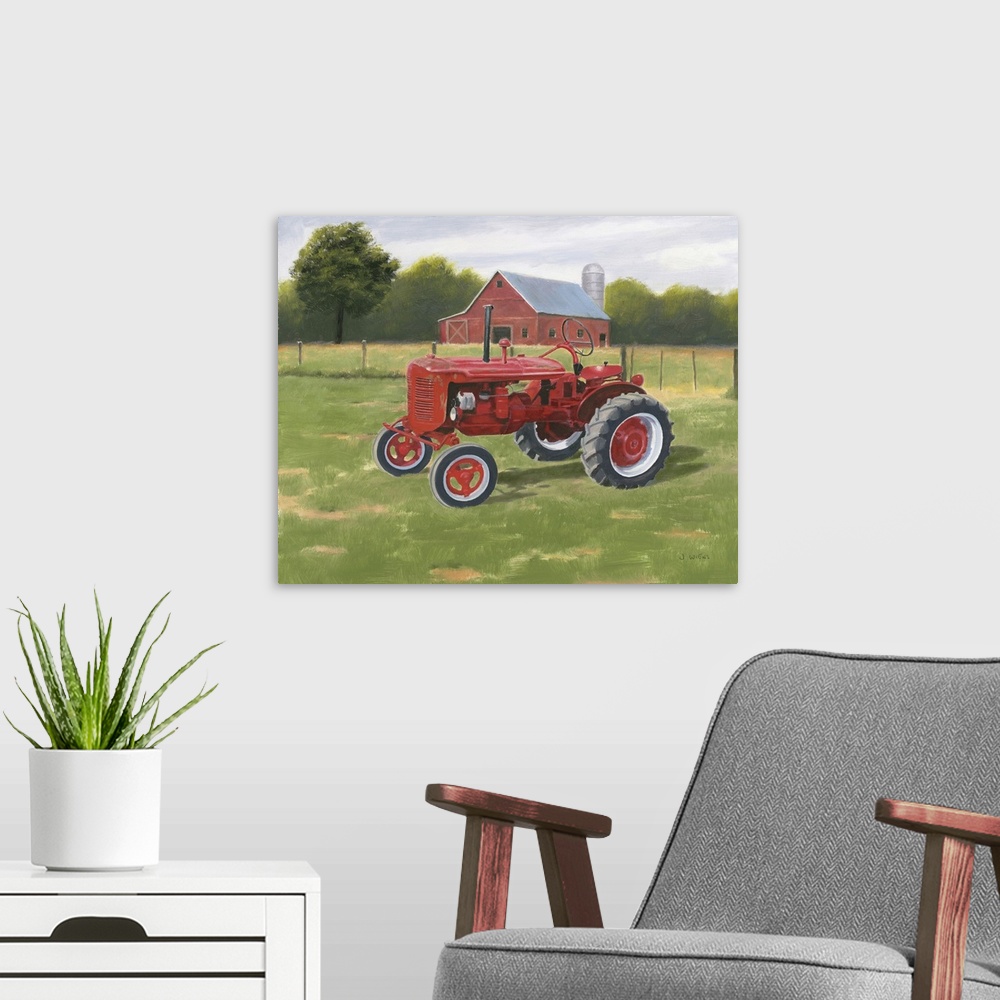 A modern room featuring Vintage Tractor