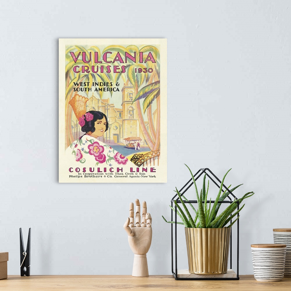 A bohemian room featuring Vintage Travel Brochures XIV
