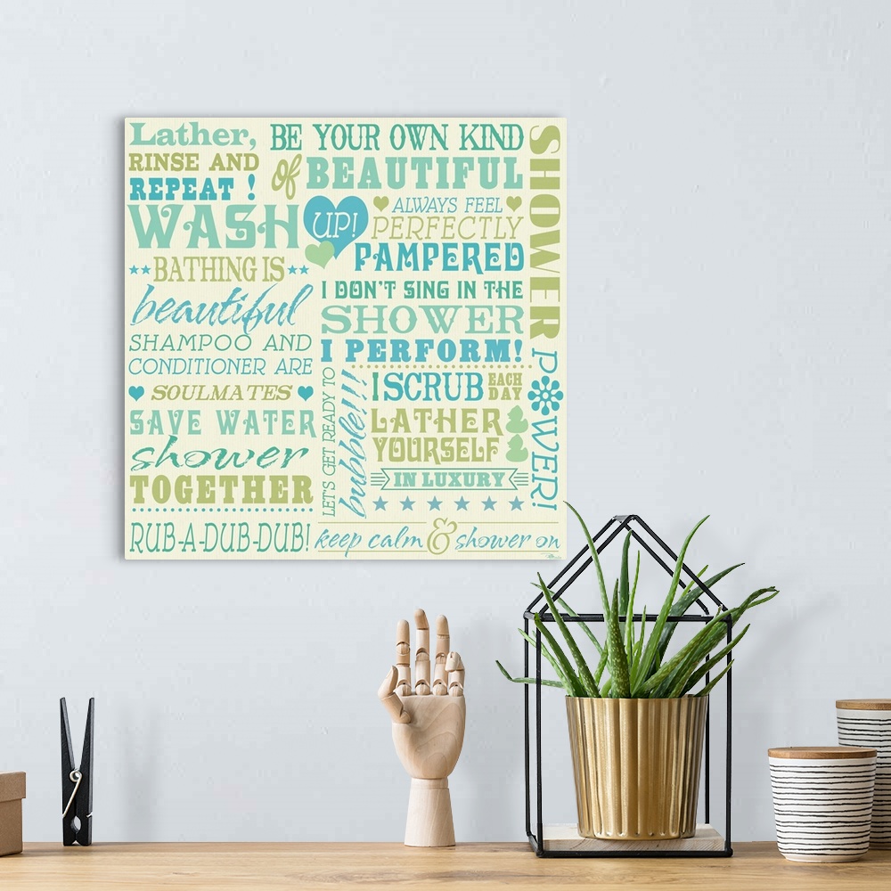 A bohemian room featuring Wash Up Words