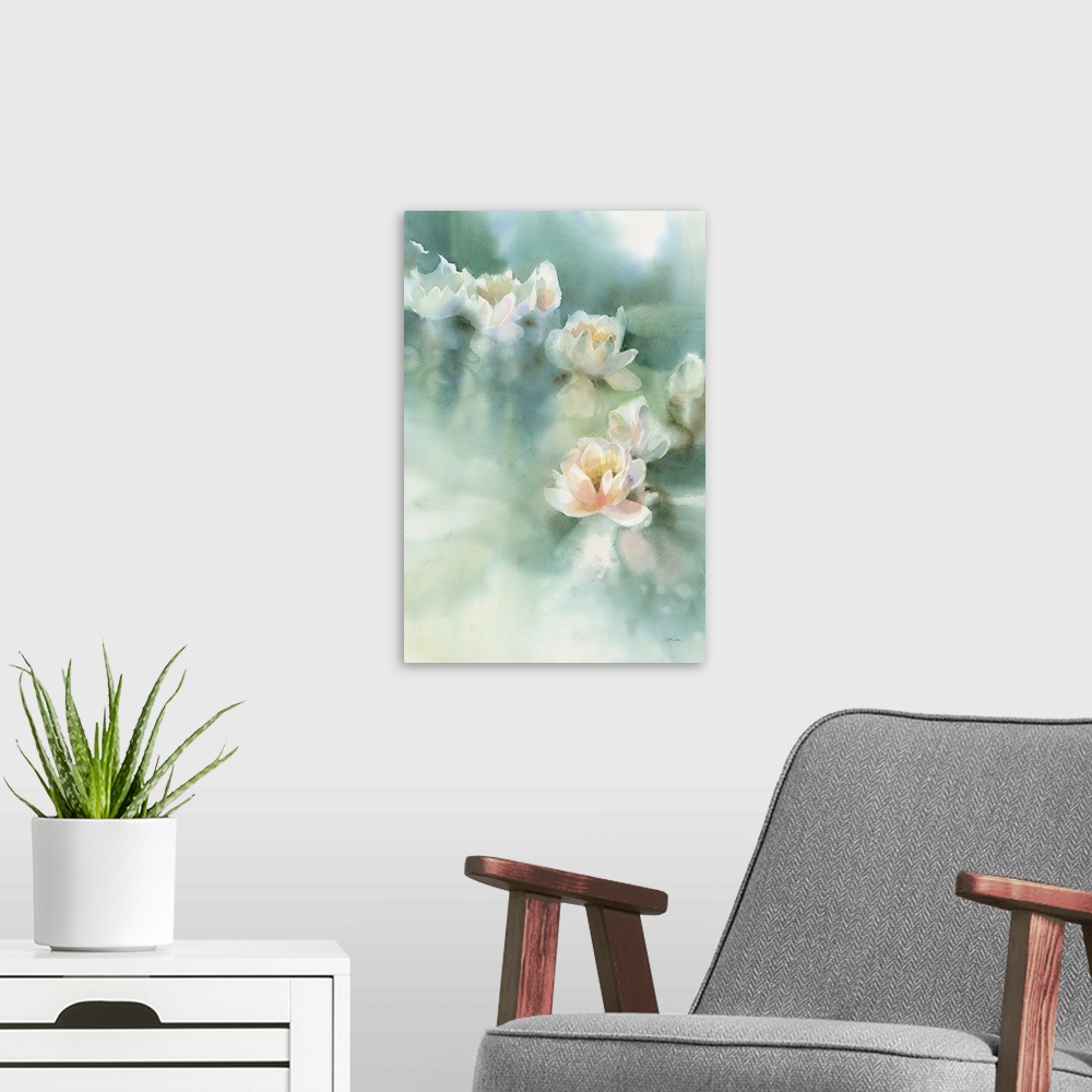 A modern room featuring Water Lily I