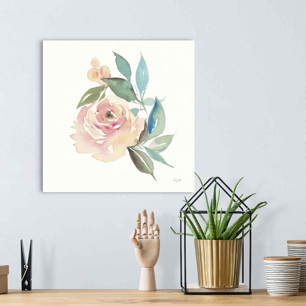 A bohemian room featuring Watercolor Blossom II